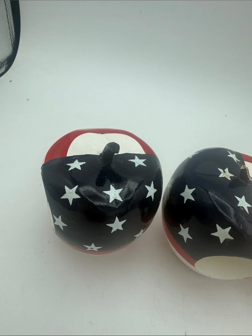 Patriotic American Flag Apple wood napkin rings holders  - Set of 4 read